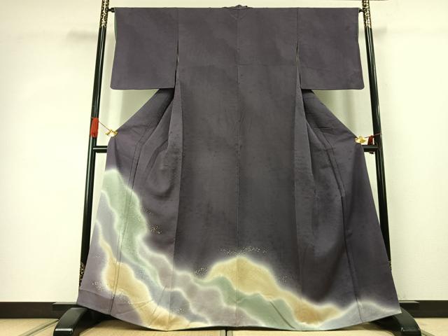 平和屋着物●色留訪問着　道長散らし文様　暈し染め　金彩　正絹　逸品　AABJ4017fy