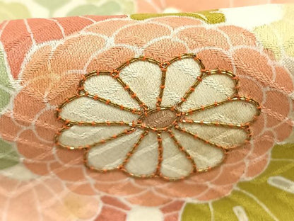 平和屋着物●訪問着　駒刺繍　絞り　草花文　金彩　高島屋扱い　正絹　逸品　AABJ4018fy