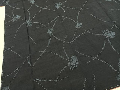 平和屋着物●結城紬　100亀甲　飛び亀甲柄　草花文　正絹　逸品　未使用　AABJ4019fy