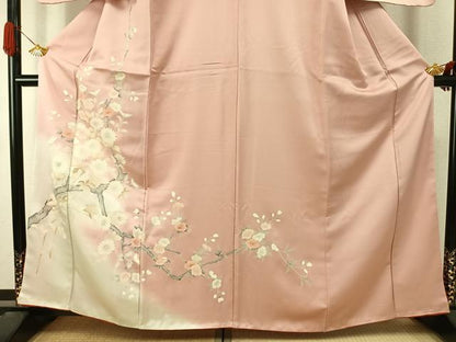 平和屋着物●訪問着　友禅　枝花文　暈し染め　正絹　逸品　AABJ4020fy