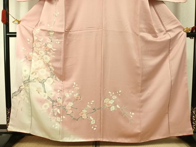 平和屋着物●訪問着　友禅　枝花文　暈し染め　正絹　逸品　AABJ4020fy