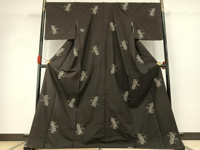 平和屋着物●本場大島紬　総絣　地空き　短冊花文　ロング丈　正絹　逸品　AABJ4023fy