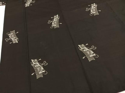 平和屋着物●本場大島紬　総絣　地空き　短冊花文　ロング丈　正絹　逸品　AABJ4023fy