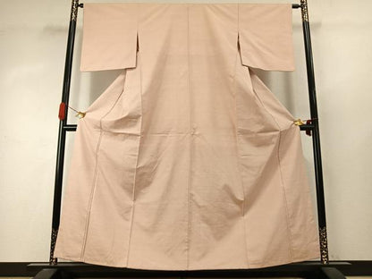 平和屋着物●上質な紬　色無地　灰梅色　正絹　逸品　AABJ4025fy