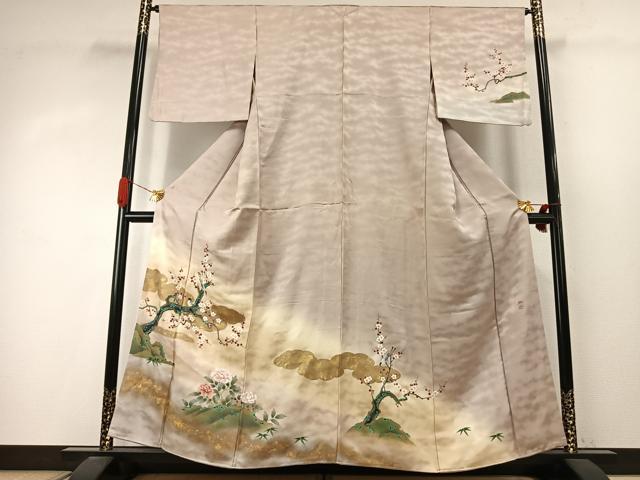 平和屋着物●京友禅作家　山下剛志郎　訪問着　花鳥文　暈し染め　金彩　正絹　逸品　AABJ4026fy