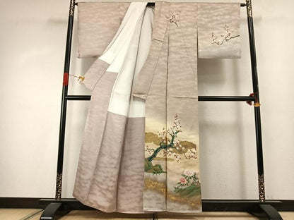 平和屋着物●京友禅作家　山下剛志郎　訪問着　花鳥文　暈し染め　金彩　正絹　逸品　AABJ4026fy