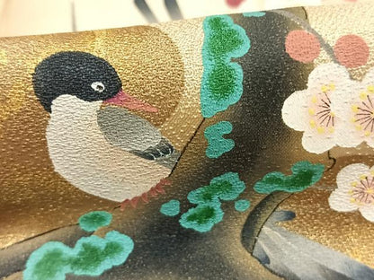 平和屋着物●京友禅作家　山下剛志郎　訪問着　花鳥文　暈し染め　金彩　正絹　逸品　AABJ4026fy