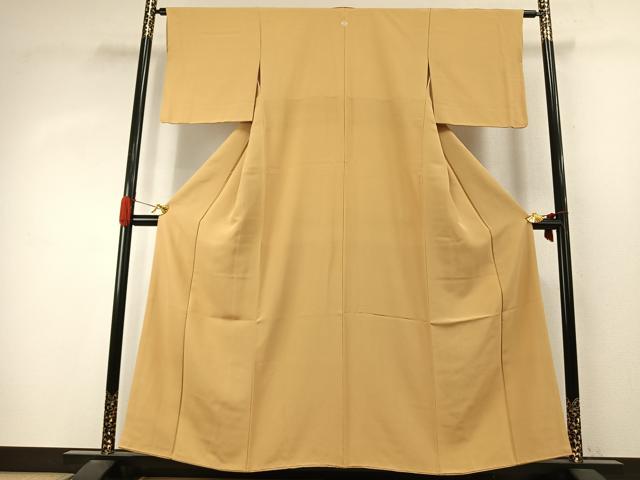 平和屋着物●上質な色無地　卵色　正絹　逸品　AABJ4029fy