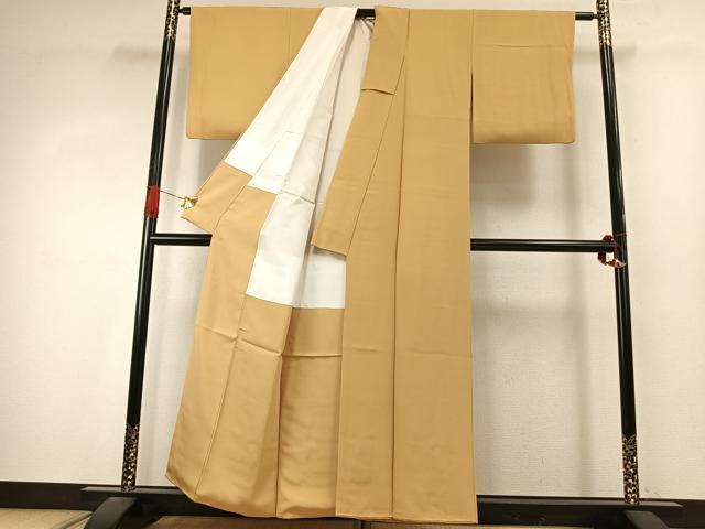 平和屋着物●上質な色無地　卵色　正絹　逸品　AABJ4029fy