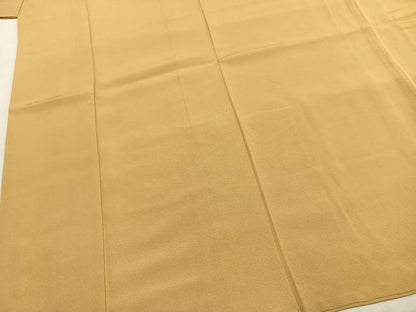 平和屋着物●上質な色無地　卵色　正絹　逸品　AABJ4029fy