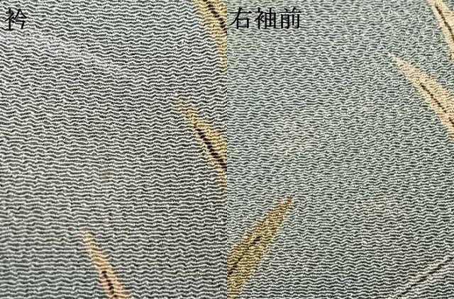 平和屋着物●訪問着　草花文　鬼しぼ縮緬　正絹　逸品　AABJ4030fy