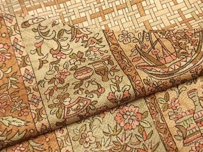 平和屋着物●訪問着　草花文　正絹　逸品　AABJ4031fy