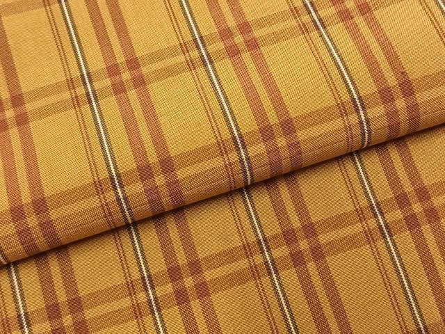 平和屋着物●本場黄八丈　平織　紬　格子　山下弘子作　証紙付き　正絹　逸品　AABJ4033fy