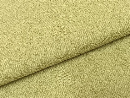 平和屋着物●上質な色無地　花唐草地紋　抹茶色　正絹　逸品　未使用　AABJ4034fy