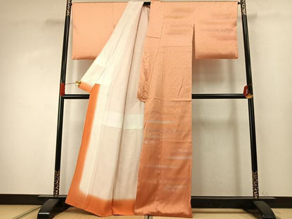 平和屋着物●人間国宝　福田喜三郎　訪問着　散らし文様　暈し染め　金彩　正絹　逸品　AABJ4035fy