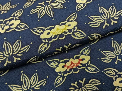 平和屋着物●上質な小紋　型染め　草花文　正絹　逸品　AABJ4036fy