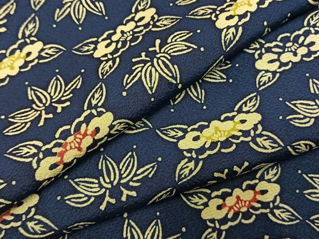 平和屋着物●上質な小紋　型染め　草花文　正絹　逸品　AABJ4036fy