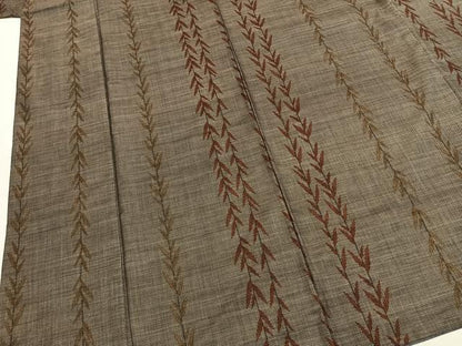 平和屋着物●本場大島紬　カタス7マルキ　草葉文　正絹　逸品　AABJ4038fy