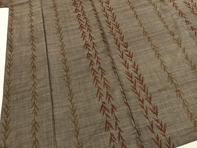 平和屋着物●本場大島紬　カタス7マルキ　草葉文　正絹　逸品　AABJ4038fy
