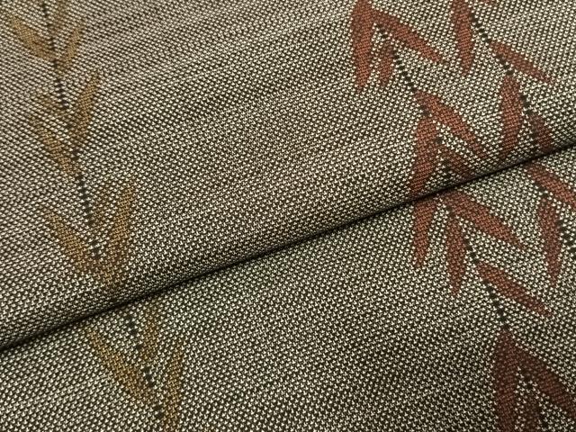 平和屋着物●本場大島紬　カタス7マルキ　草葉文　正絹　逸品　AABJ4038fy