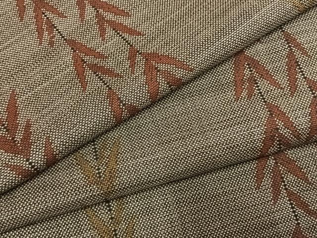 平和屋着物●本場大島紬　カタス7マルキ　草葉文　正絹　逸品　AABJ4038fy