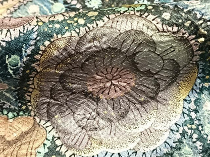 平和屋着物●訪問着　辻が花　暈し染め　黒地　金彩　正絹　逸品　AABJ4044fy