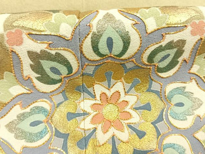 平和屋着物●豪華色留袖　作家物　駒刺繍　吉祥花文　金彩　正絹　逸品　AABJ4045fy