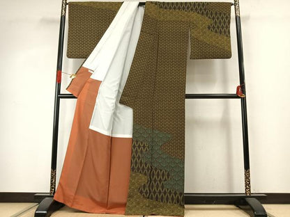 平和屋着物●訪問着　作家物　草花文　正絹　逸品　AABJ4048fy