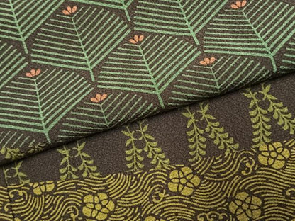 平和屋着物●訪問着　作家物　草花文　正絹　逸品　AABJ4048fy