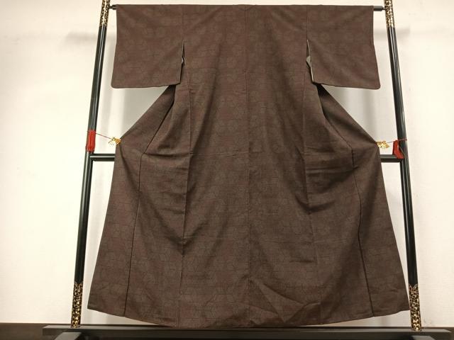 平和屋着物●本塩沢　110亀甲　亀甲文様　正絹　逸品　未使用　AABJ4052fy