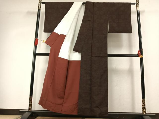 平和屋着物●本塩沢　110亀甲　亀甲文様　正絹　逸品　未使用　AABJ4052fy