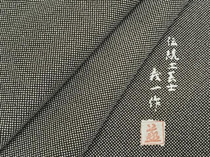 平和屋着物●江戸小紋　作家物　行儀　黒地　正絹　逸品　未使用　AABJ4056fy