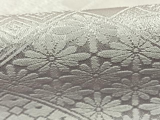 平和屋着物●上質な色無地　檜垣花地紋　桜鼠色　正絹　逸品　未使用　AABJ4059fy