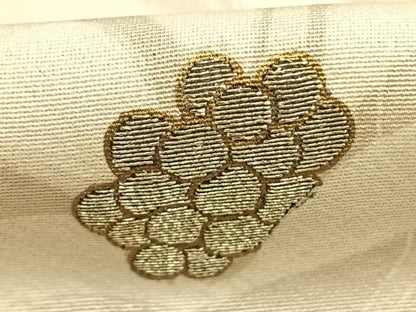 平和屋着物●中井淳夫　訪問着　刺繍　草花文　金糸　金彩　正絹　逸品　AABJ4060fy