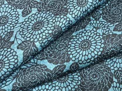 平和屋着物●上質な小紋　藍　型染め　草花文　正絹　逸品　未使用　AABJ4061fy