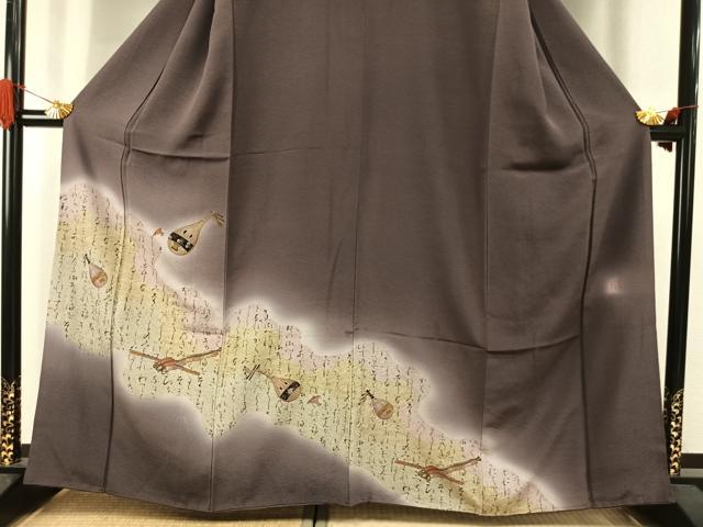 平和屋着物●訪問着　作家物　楽器文様　暈し染め　金銀彩　やまと誂製　正絹　逸品　AABJ4064fy