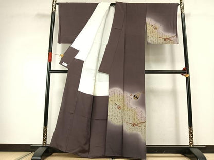 平和屋着物●訪問着　作家物　楽器文様　暈し染め　金銀彩　やまと誂製　正絹　逸品　AABJ4064fy