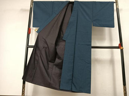 平和屋着物●男性　紬　アンサンブル　100亀甲　総詰め　正絹　逸品　AABJ4066fy