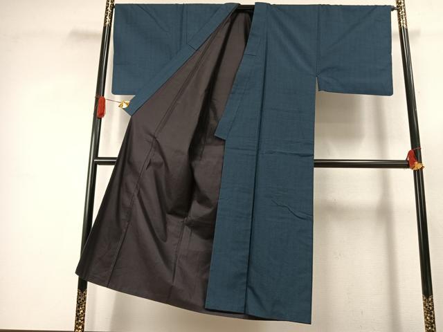 平和屋着物●男性　紬　アンサンブル　100亀甲　総詰め　正絹　逸品　AABJ4066fy