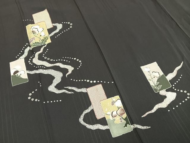 平和屋着物●訪問着　色紙重ね花文　金彩　正絹　逸品　AABJ4068fy