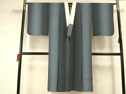 平和屋着物●長襦袢　無双仕立て　格子　正絹　逸品　AABJ4076fy