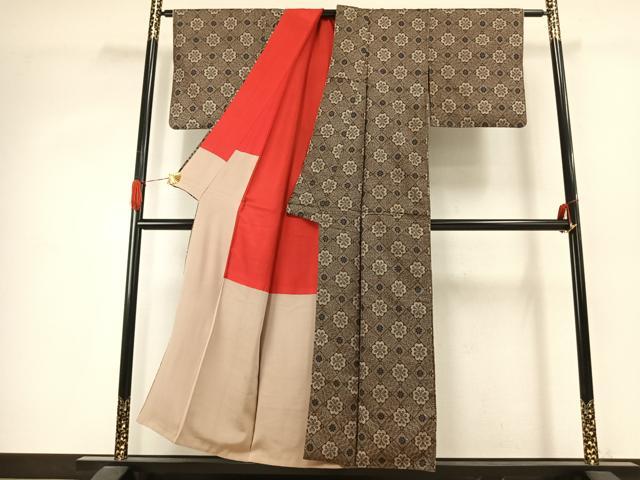 平和屋着物●本場大島紬　龍郷絣　正絹　逸品　AABJ4081fy