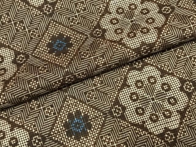 平和屋着物●本場大島紬　龍郷絣　正絹　逸品　AABJ4081fy