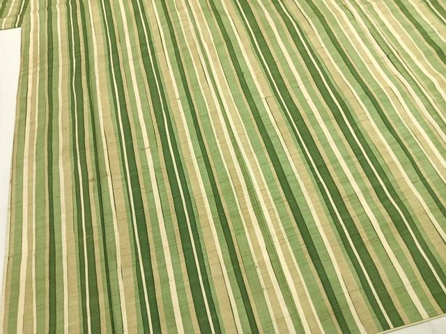 平和屋着物●上質な紬　縞　正絹　逸品　AABJ4083fy