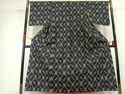 平和屋着物●本場琉球絣　紬　正絹　逸品　AABJ4086fy