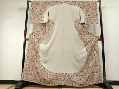 平和屋着物●訪問着　作家物　刺繍　瓢箪　河童　金糸　正絹　逸品　AABJ4093fy