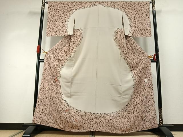 平和屋着物●訪問着　作家物　刺繍　瓢箪　河童　金糸　正絹　逸品　AABJ4093fy
