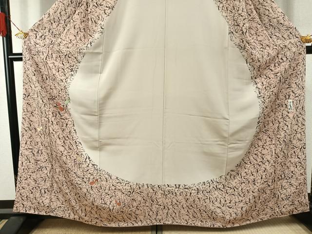 平和屋着物●訪問着　作家物　刺繍　瓢箪　河童　金糸　正絹　逸品　AABJ4093fy