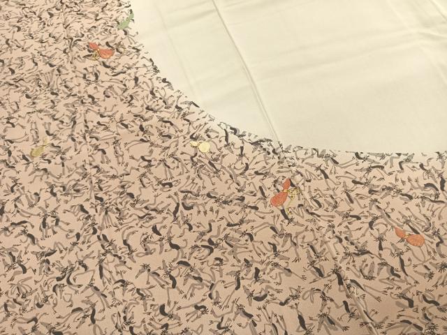 平和屋着物●訪問着　作家物　刺繍　瓢箪　河童　金糸　正絹　逸品　AABJ4093fy
