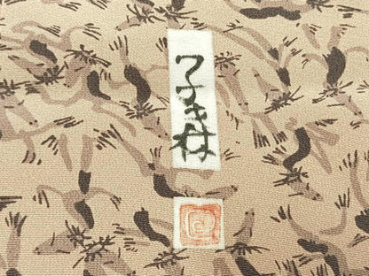 平和屋着物●訪問着　作家物　刺繍　瓢箪　河童　金糸　正絹　逸品　AABJ4093fy